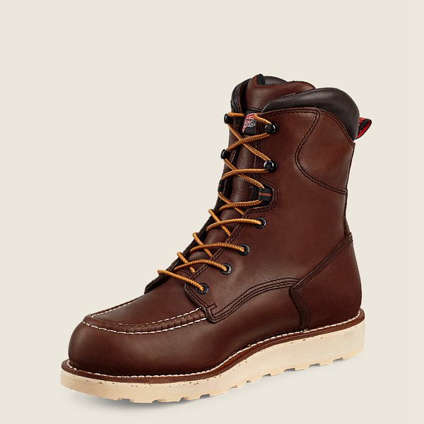 Botas de Seguridad Red Wing Hombre Marrom Oscuro - Traction Tred - 8-Inch Waterproof Toe - 792-AQFDH